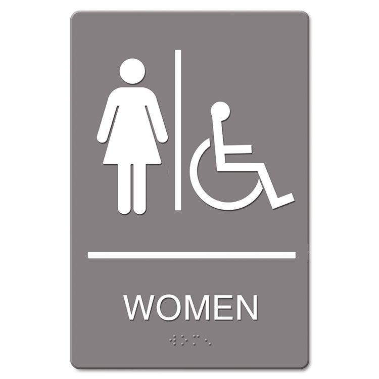 Headline® Sign ADA Sign, Women Restroom Wheelchair Accessible Symbol, Molded Plastic, 6 x 9 (USS4814) Each