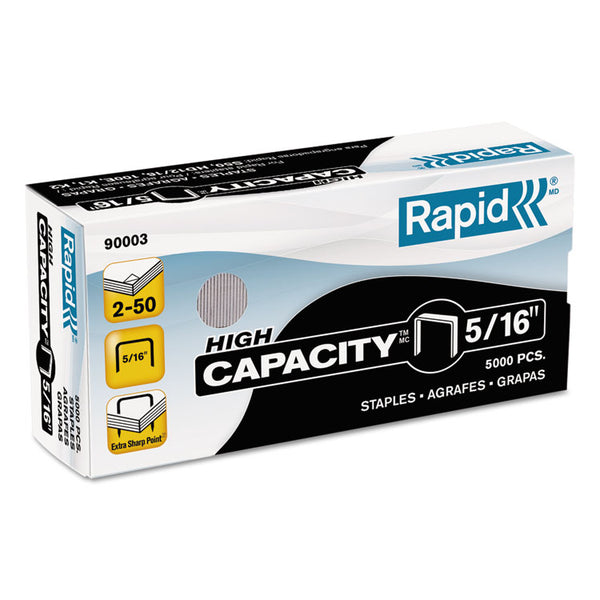 Rapid® High Capacity Staples, 0.31" Leg, 0.5" Crown, Steel, 5,000/Box (RPD90003)