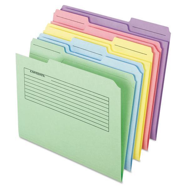 Pendaflex® Printed Notes Folder, 1/3-Cut Tabs: Assorted, Letter Size, Assorted Colors, 30/Pack (PFX45269) Each