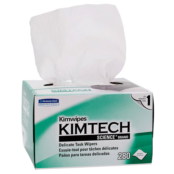 Kimtech Science Kimwipes Delicate Task Wipe Light Duty 280 Count Box 4-2/5 X 8-2/5 Inch NonSterile Disposable (827052_CT) 1/CT