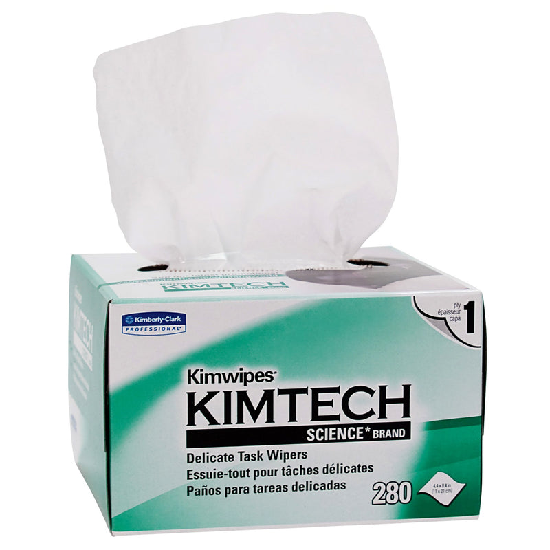 Kimtech Science Kimwipes Delicate Task Wipe Light Duty 280 Count Box 4-2/5 X 8-2/5 Inch NonSterile Disposable (827052_CT) 1/CT