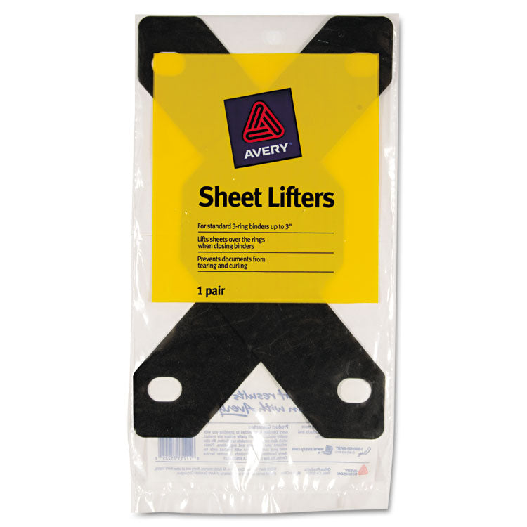 Avery® Triangle Shaped Sheet Lifter for Three-Ring Binder, Black, 2/Pack (AVE75225)