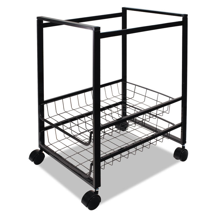 Advantus Mobile File Cart with Sliding Baskets, Metal, 2 Drawers, 1 Bin, 12.88" x 15" x 21.13", Black (AVT34075) Each