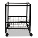 Advantus Mobile File Cart with Sliding Baskets, Metal, 2 Drawers, 1 Bin, 12.88" x 15" x 21.13", Black (AVT34075) Each