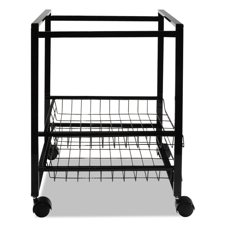 Advantus Mobile File Cart with Sliding Baskets, Metal, 2 Drawers, 1 Bin, 12.88" x 15" x 21.13", Black (AVT34075) Each