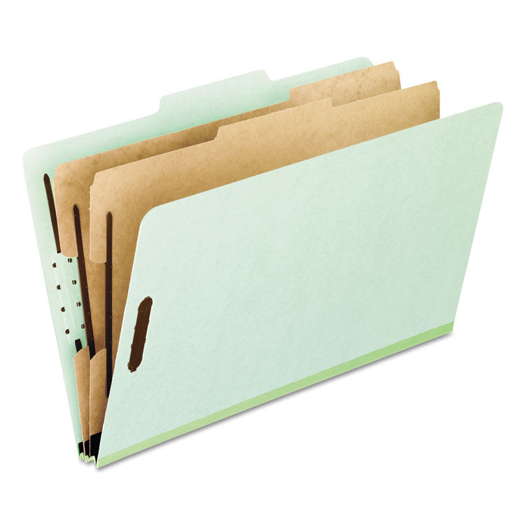 Pendaflex® Six-Section Pressboard Classification Folders, 2" Expansion, 2 Dividers, 6 Fasteners, Letter Size, Green Exterior, 10/Box (PFX17173) Each