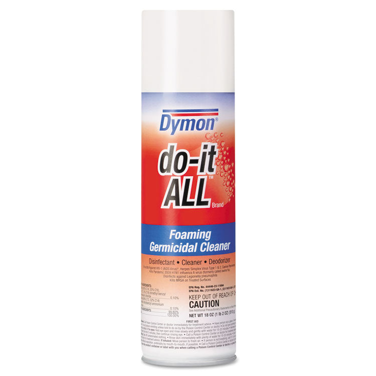 Dymon® do-it-ALL Germicidal Foaming Cleaner, 18 oz Aerosol Spray, 12/Carton (ITW08020CT) Carton of 12