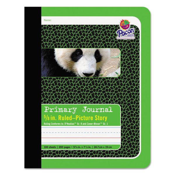 Pacon® Primary Journal, D'Nealian K, Zaner-Bloser 1, Manuscript Format, Green Cover, (100) 9.75 x 7.5 Sheets (PAC2428) Each