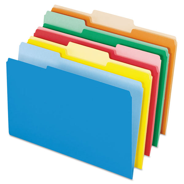 Pendaflex® Interior File Folders, 1/3-Cut Tabs: Assorted, Legal Size, Assorted Colors, 100/Box (PFX435013ASST) Box of 100