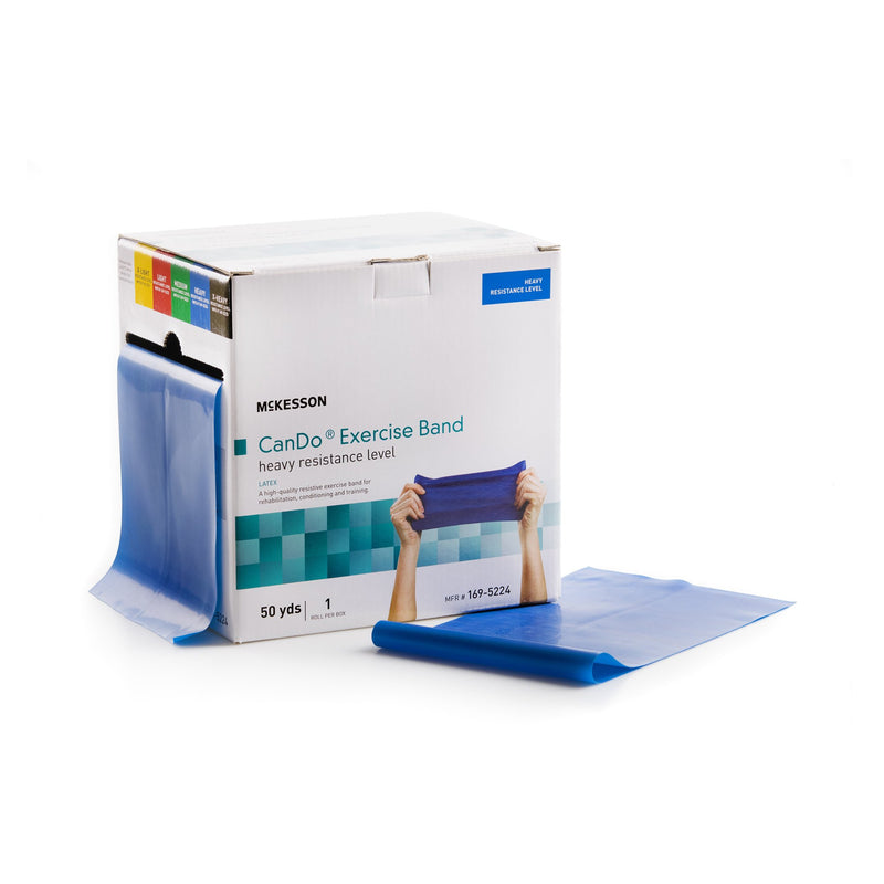 McKesson CanDo® Exercise Resistance Band Blue 5 Inch X 50 Yard Heavy Resistance (1073318_EA) 1/EA