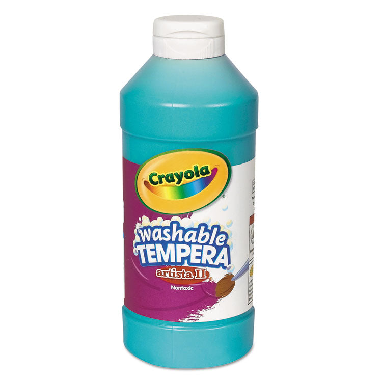 Crayola® Artista II Washable Tempera Paint, Turquoise, 16 oz Bottle (CYO543115048) Each