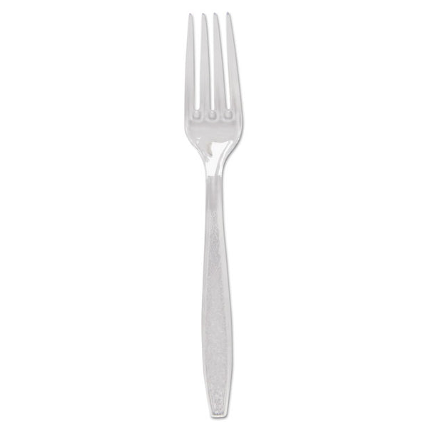 SOLO® Guildware Extra Heavyweight Plastic Cutlery, Forks, Clear, 1,000/Carton (SCCGDC5FK0090)