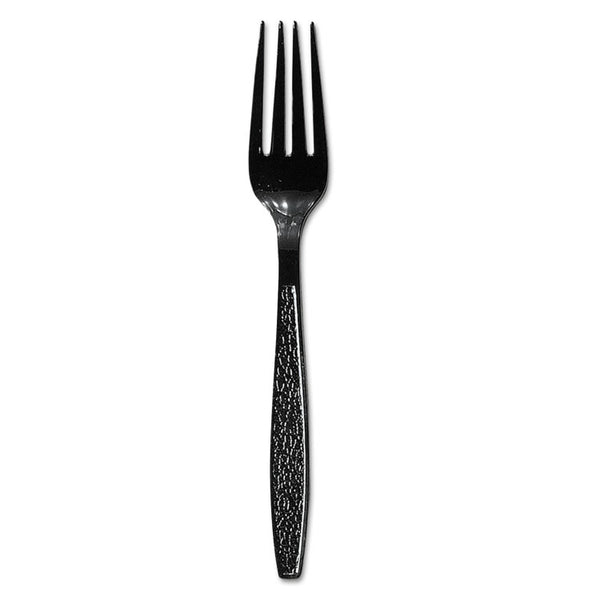 SOLO® Guildware Extra Heavyweight Plastic Cutlery, Forks, Black, 1,000/Carton (SCCGDR5FK)