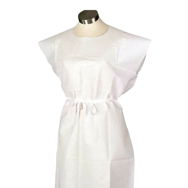 Tidi Products Patient Exam Gown Medium White Disposable (908891_CS) 50/CS