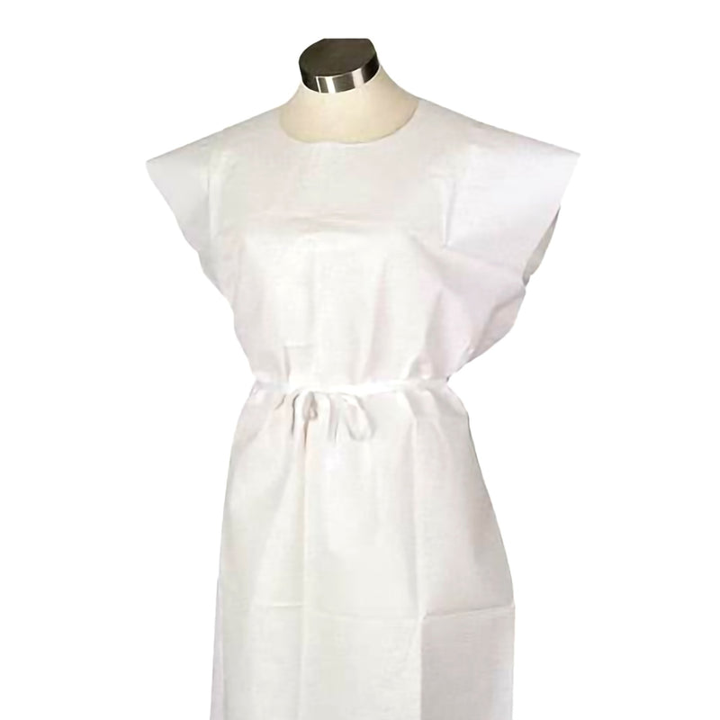 Tidi Products Patient Exam Gown Medium White Disposable (908891_CS) 50/CS