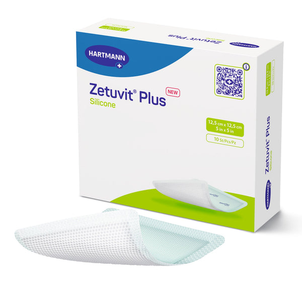 Zetuvit® Plus Silicone Super Absorbent Dressing Silicone Adhesive 5 X 5 Inch Square (1181536_EA) 1/EA