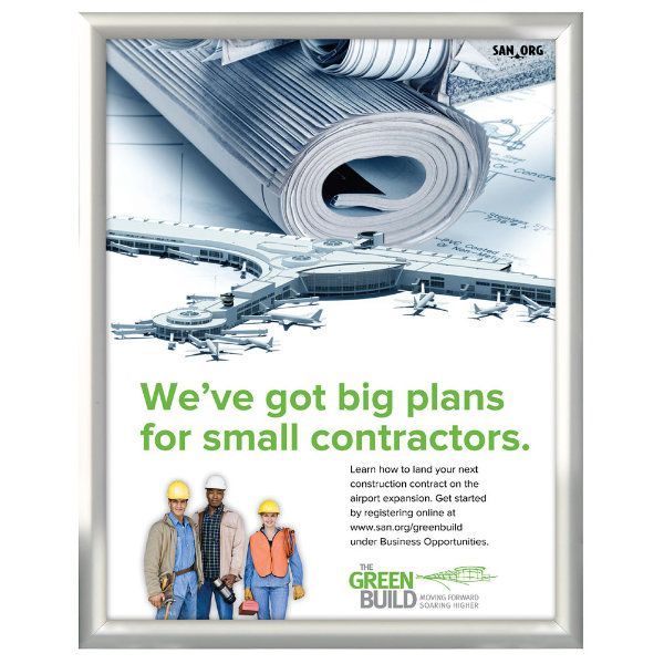 Snap Frame Poster Size: 17"x22" Silver, 1" Mitred (UCN255N012X2990) Each