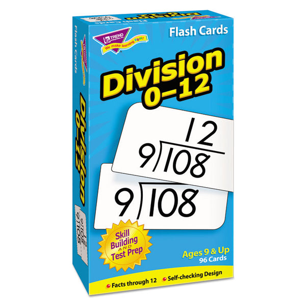 TREND® Skill Drill Flash Cards, Division, 3 x 6, Black and White, 91/Pack (TEPT53106) Each