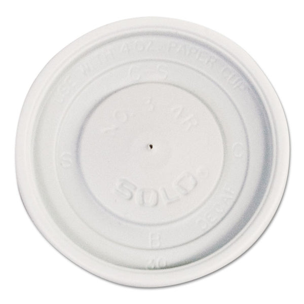 SOLO® Polystyrene Vented Hot Cup Lids, Fits 4 oz Cups, White, 100/Pack, 10 Packs/Carton (SCCVL34R0007)