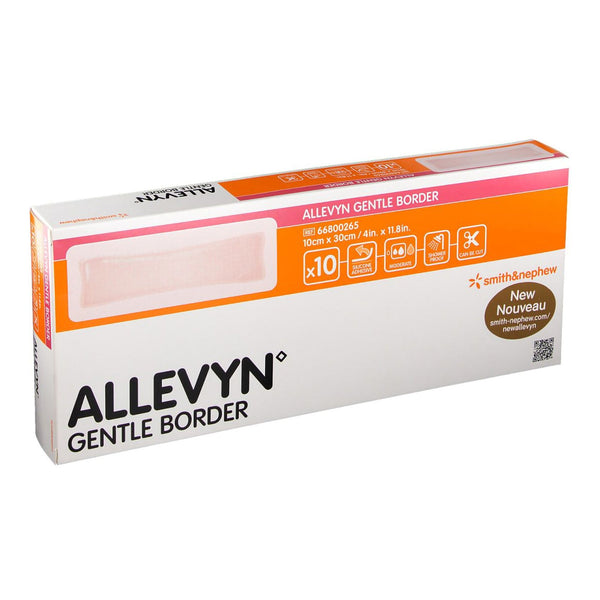 Allevyn Gentle Border Foam Dressing 4 X 12 Inch With Border Film Backing Silicone Gel Adhesive Rectangle Sterile (1062155_EA) 1/EA