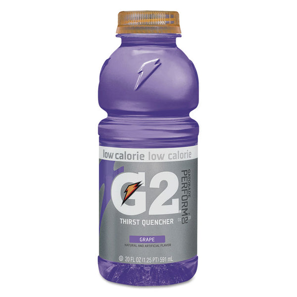 Gatorade® G2 Perform 02 Low-Calorie Thirst Quencher, Grape, 20 oz Bottle, 24/Carton (QKR04060)