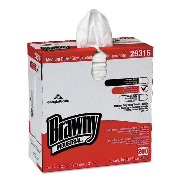 Brawny® Professional Lightweight Disposable Shop Towels, 9.1 x 12.5, White, 2,000/Carton (GPC29316CT) Case of 2000