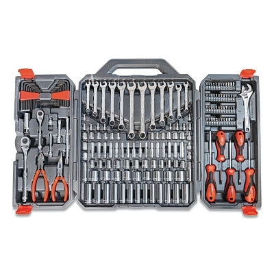Vuzix Corporation 1/4 in and 3/8 in Drive 6-Pt SAE/Metric Professional Tool Set, 180 Piece (181-CTK180) 1 Set
