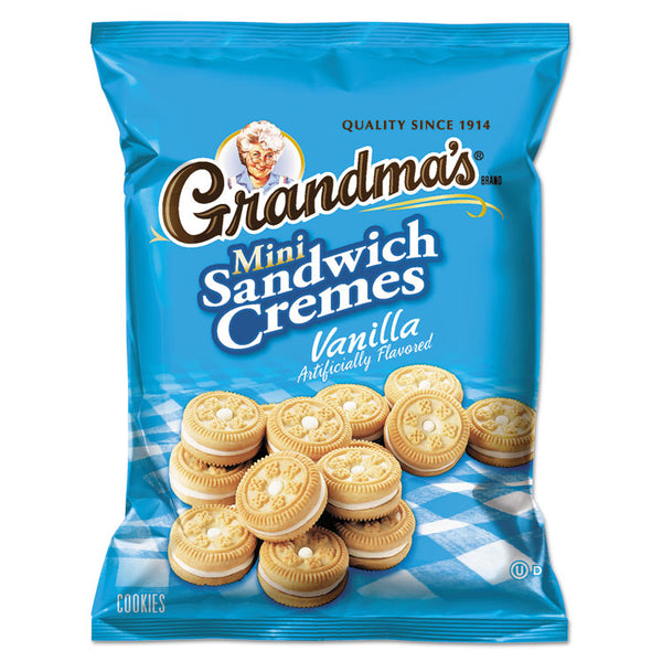 Grandma's® Mini Vanilla Creme Sandwich Cookies, 3.71 oz, 24/Carton (LAY45095)