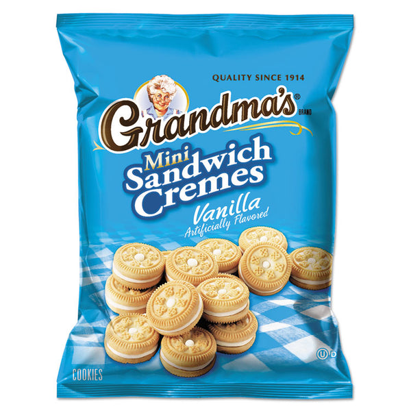 Grandma's® Mini Vanilla Creme Sandwich Cookies, 3.71 oz, 24/Carton (LAY45095) Case of 24