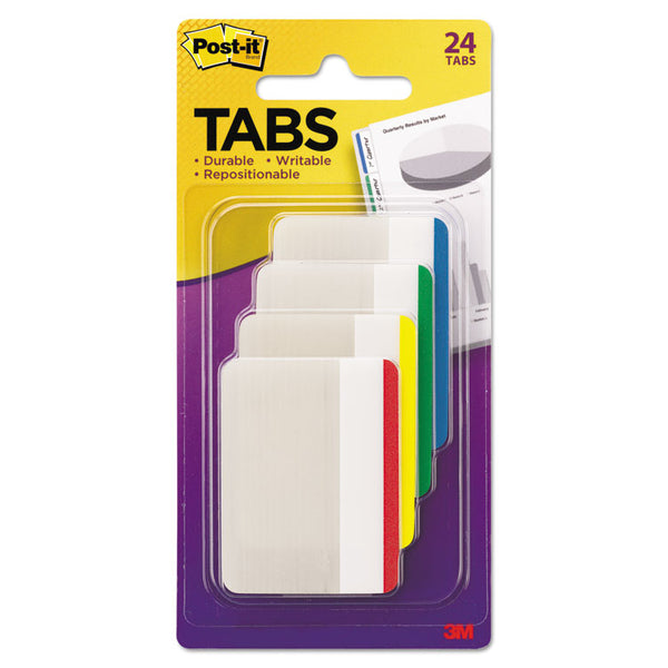 Post-it® Tabs Lined Tabs, 1/5-Cut, Assorted Colors, 2" Wide, 24/Pack (MMM686F1) Pack of 24