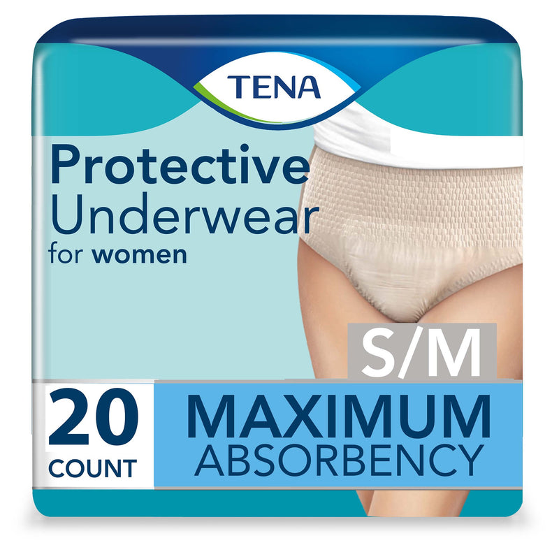 TENA® ProSkin™ Protective Female Adult Absorbent Underwear Pull On with Tear Away Seams Small / Medium Disposable Moderate Absorbency (1135407_CS) 80/CS