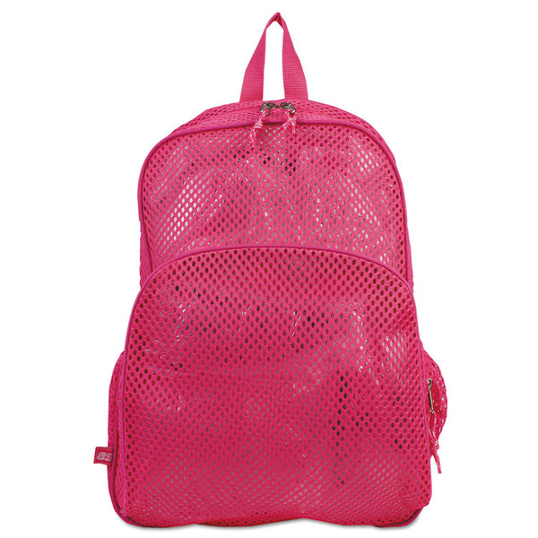 Eastsport® Mesh Backpack, Fits Devices Up to 17", Polyester, 12 x 5 x 18, Clear/English Rose (EST113960BJENR)
