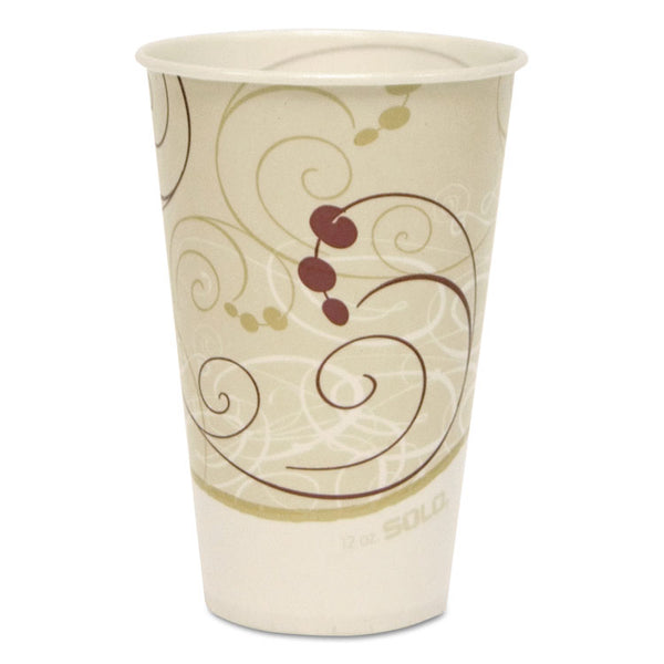 SOLO® Symphony Treated-Paper Cold Cups, 12 oz, White/Beige/Red, 100/Bag, 20 Bags/Carton (SCCR12NSYM)