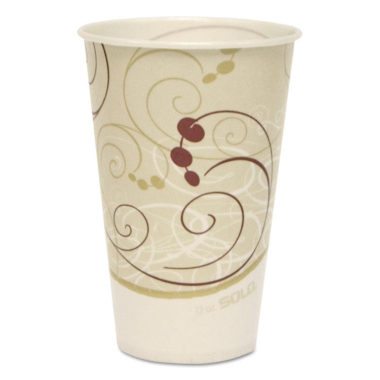 SOLO® Symphony Treated-Paper Cold Cups, 12 oz, White/Beige/Red, 100/Bag, 20 Bags/Carton (SCCR12NSYM) Case of 2000