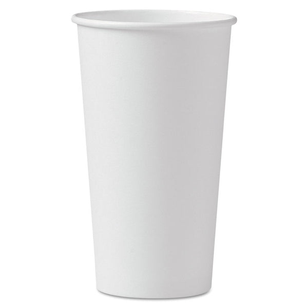 SOLO® Single-Sided Poly Paper Hot Cups, 20 oz, White, 600/Carton (SCC420W) Case of 600