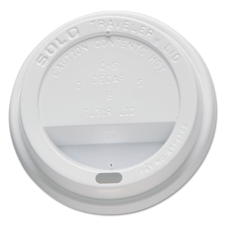 SOLO® Traveler Cappuccino Style Dome Lid, Fits 10 oz Cups, White, 100/Pack, 10 Packs/Carton (SCCTL31R2) Case of 1000