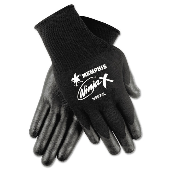 MCR™ Safety Ninja x Bi-Polymer Coated Gloves, Small, Black, Pair (CRWN9674S) 1 Pair