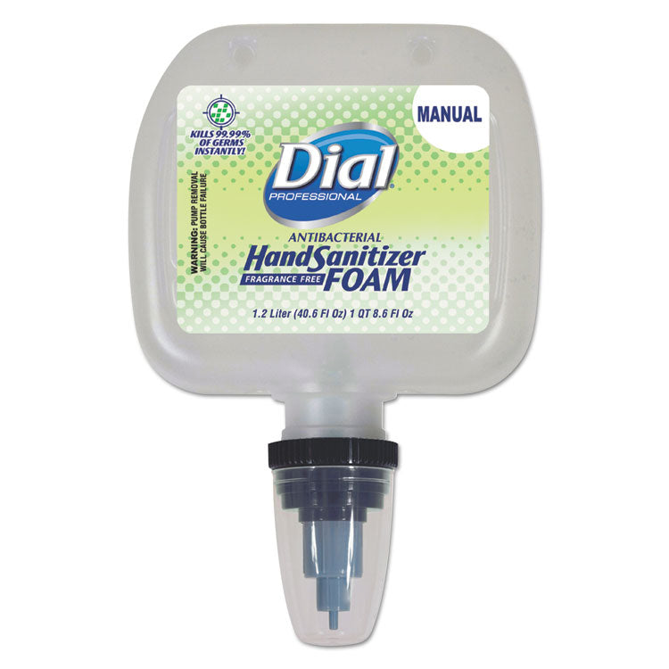 Dial® Professional Antibacterial Foam Hand Sanitizer, 1.2 L Refill, Fragrance-Free, 3/Carton (DIA05085)