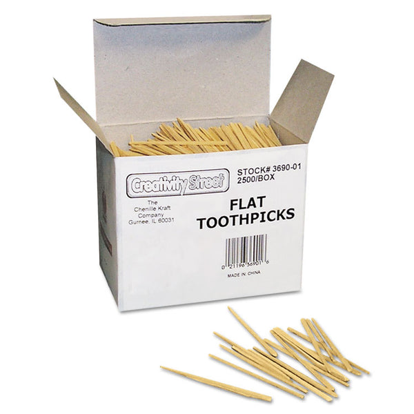 Creativity Street® Flat Wood Toothpicks, Natural, 2,500/Pack (CKC369001)
