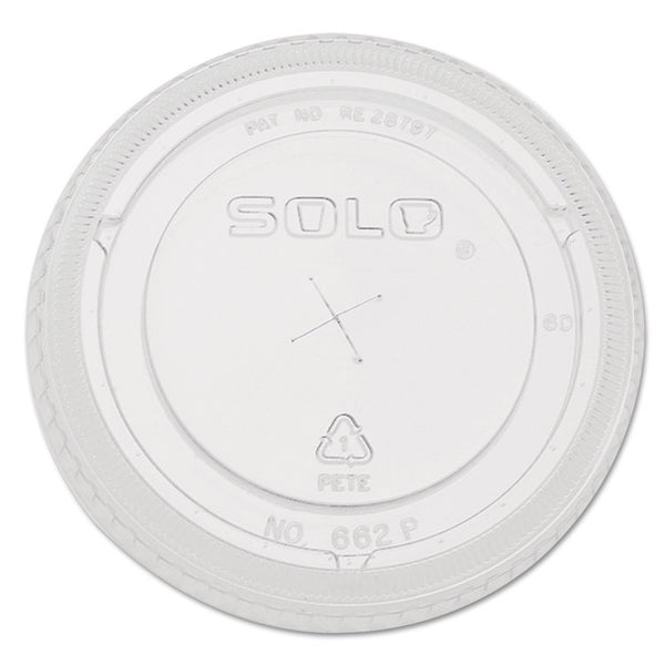 SOLO® Straw-Slot Cold Cup Lids, Fits 9 oz to 20 oz Cups, Clear, 100/Pack (DCC662TSPK) Pack of 100