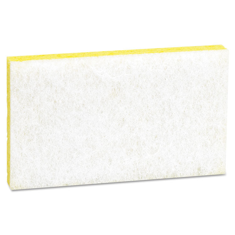 Scotch-Brite™ PROFESSIONAL Light-Duty Scrubbing Sponge, #63, 3.6 x 6.1, 0.7" Thick, Yellow/White, 20/Carton (MMM08251) Case of 20