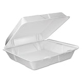 Dart® Foam Hinged Lid Container, Vented Lid, 9 x 9.4 x 3, White, 100/Pack, 2 Packs/Carton (DCC90HTPF1VR) Case of 200