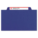 Smead™ Eight-Section Pressboard Top Tab Classification Folders, 8 SafeSHIELD Fasteners, 3 Dividers, Letter Size, Dark Blue, 10/Box (SMD14096)