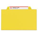 Smead™ Four-Section Pressboard Top Tab Classification Folders, Four SafeSHIELD Fasteners, 1 Divider, Letter Size, Yellow, 10/Box (SMD13734) Each