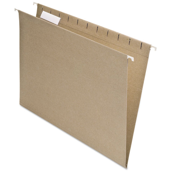 Pendaflex® Earthwise by Pendaflex 100% Recycled Colored Hanging File Folders, Letter Size, 1/5-Cut Tabs, Natural, 25/Box (PFX74542)