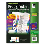 Avery® Customizable Table of Contents Ready Index Dividers with Multicolor Tabs, 31-Tab, 1 to 31, 11 x 8.5, White, 1 Set (AVE11084)