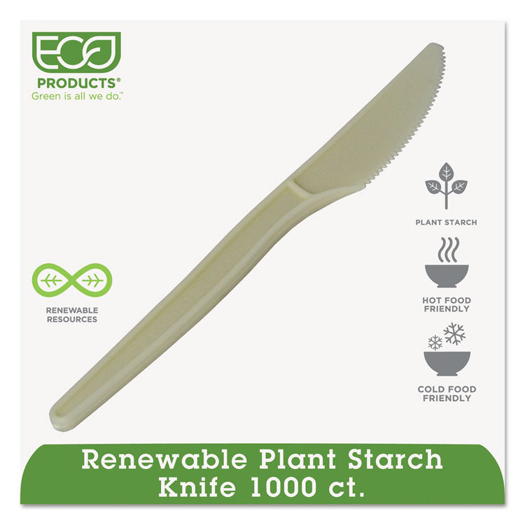 WNA EcoSense Renewable Plant Starch Cutlery, Knife, 7", 50/Pack, 20 Pack/Carton (WNAEPS001)