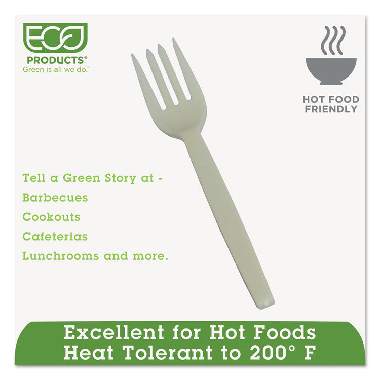 WNA EcoSense Renewable Plant Starch Cutlery, Fork, 7", 50/Pack, 20 Pack/Carton (WNAEPS002)