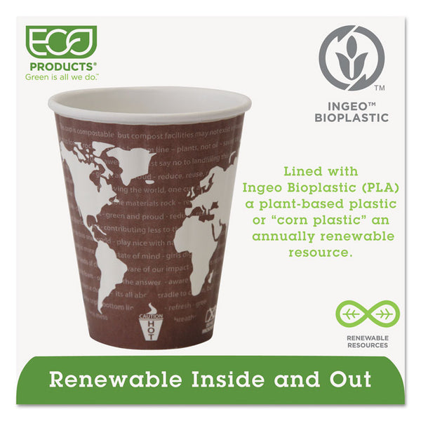 Eco-Products® World Art Renewable and Compostable Insulated Hot Cups, PLA, 8 oz, 40/Pack, 20 Packs/Carton (ECOEPBNHC8WD)