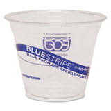 Eco-Products® BlueStripe 25% Recycled Content Cold Cups, 9 oz, Clear/Blue, 50/Pack, 20 Packs/Carton (ECOEPCR9) Case of 1000